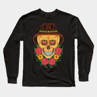 Sugarskull in love day of the dead. Long Sleeve T-Shirt